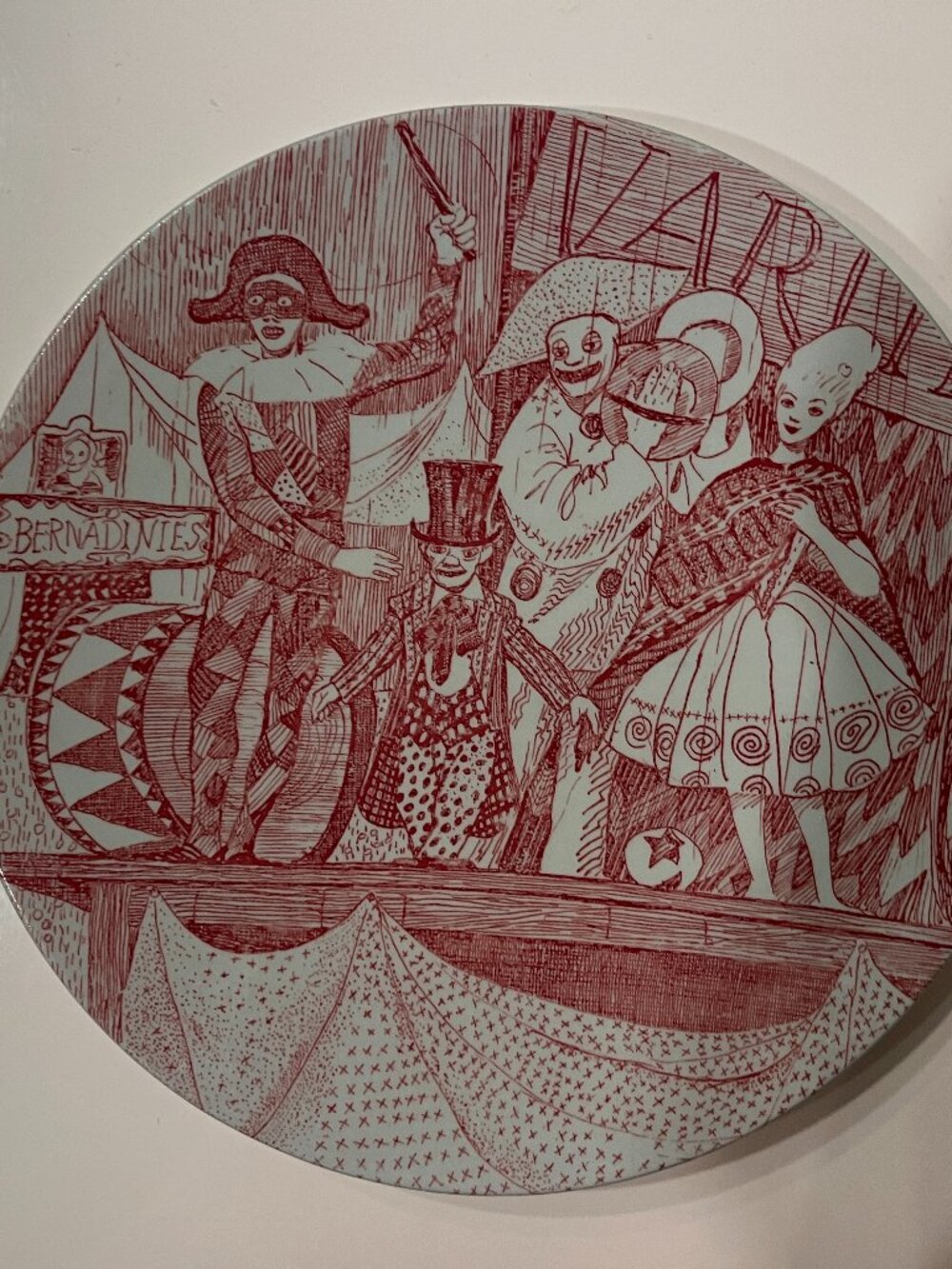 Nymolle Denmark Paul Hoyrup Circus Red Plate MCM - Vintage